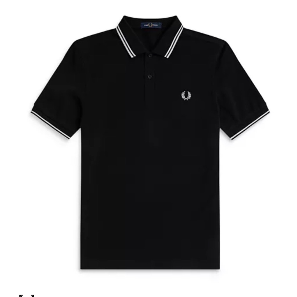 Fred Perry Twin Tipped Slim Fit Polo - Black